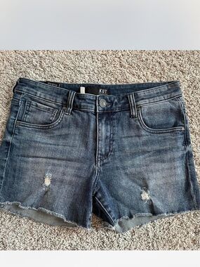 Kut from the Kloth Dark Blue Distressed Denim Shorts
